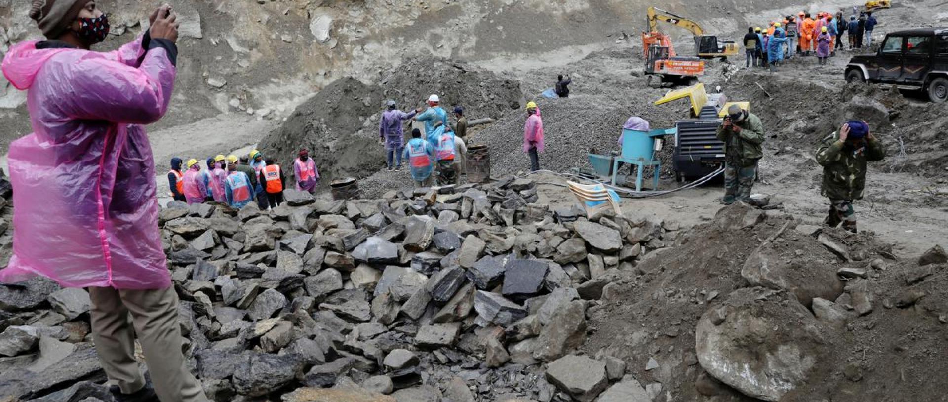 The site of a destroyed hydroelectric power station after a flash flood in Uttarakhand. | Anshree Fadnavis / Reuters