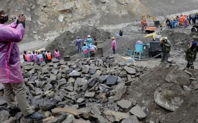 The site of a destroyed hydroelectric power station after a flash flood in Uttarakhand. | Anshree Fadnavis / Reuters