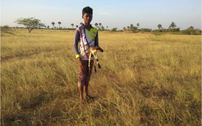 A young Konar boy with a newborn goat kid. Photo by Vikram Aditya.