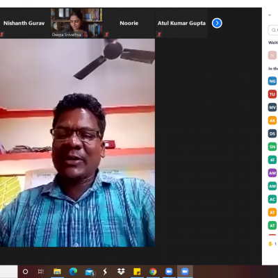 Mr. Sukhram Netam, Member, Jebbar JFMC, Chhattisgarh explaining about his work